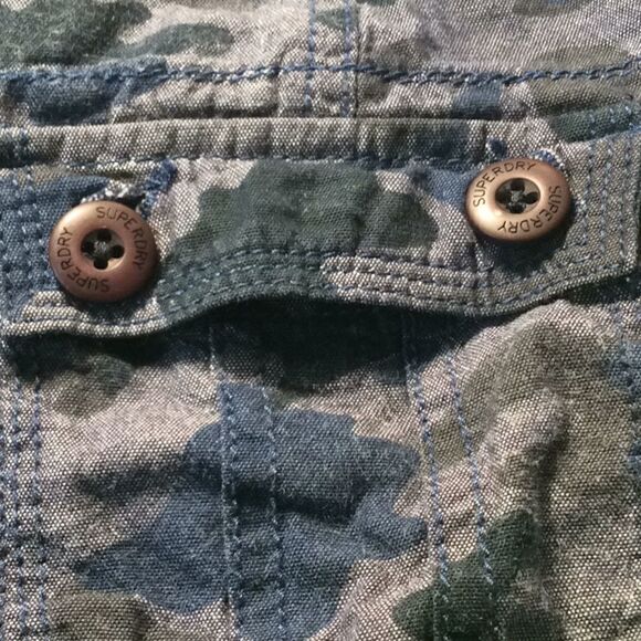 Superdry Regiment Blue Camo Cargoshorts pockets XS - Picture 7 of 13